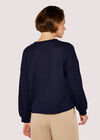 Waffle Boxy Jumper, Navy, large