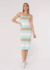 Striped Bodycon Midi Dress, Blue, large