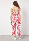 Floral Silhouette Wide-Leg Jumpsuit, Coral, large