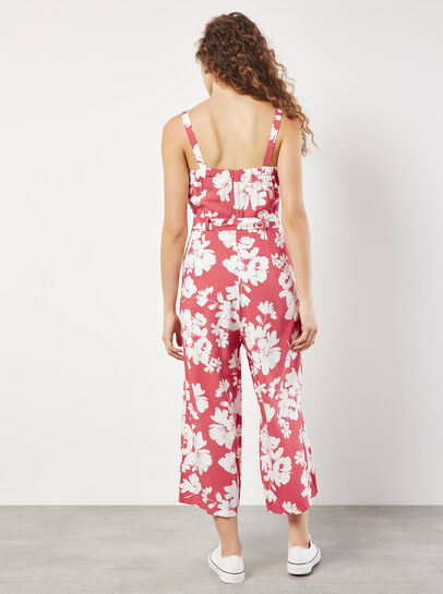 Floral Silhouette Wide-Leg Jumpsuit