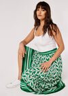 Geo Leaves Maxi Skirt, Green, large