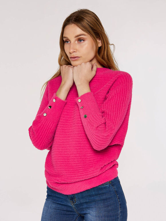 Fluffy Ribbed Jumper | Apricot Clothing