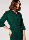 Utility Shirt Midi Dress, Green, large