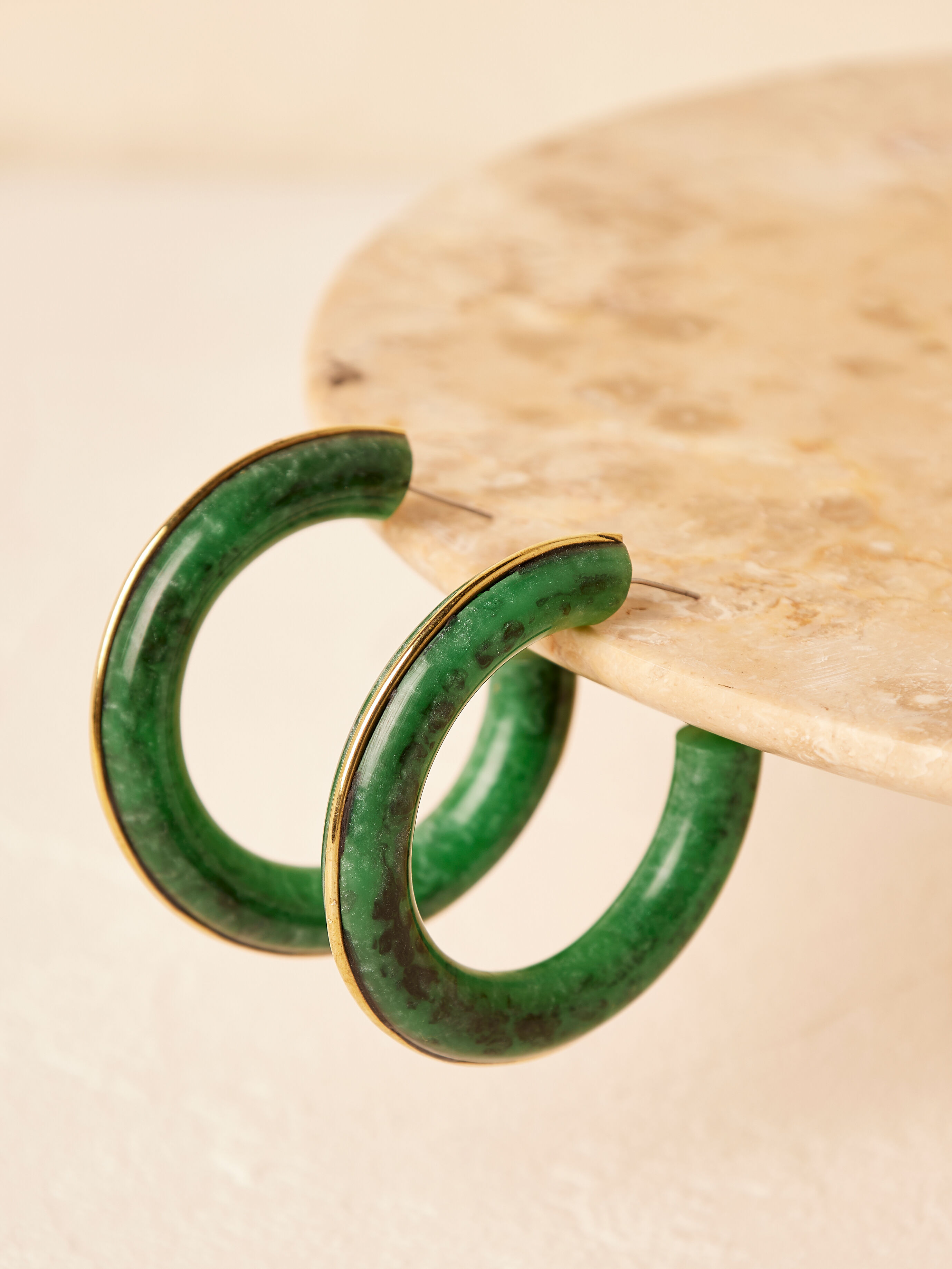 Big Green Hoop Earrings | Apricot Clothing