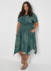 Curve Moroccan Mandala Midi Dress, Green, large