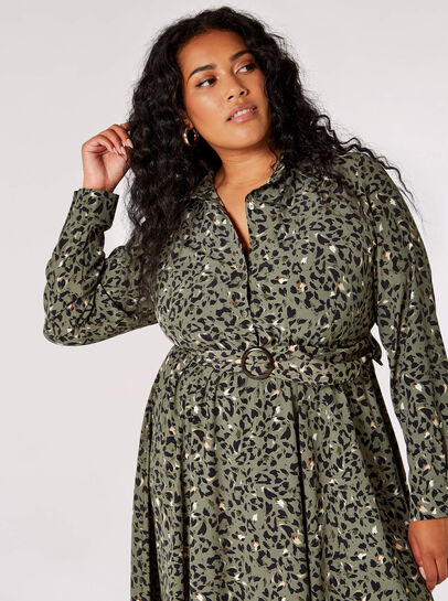 Curve Animal Print Midi Dress