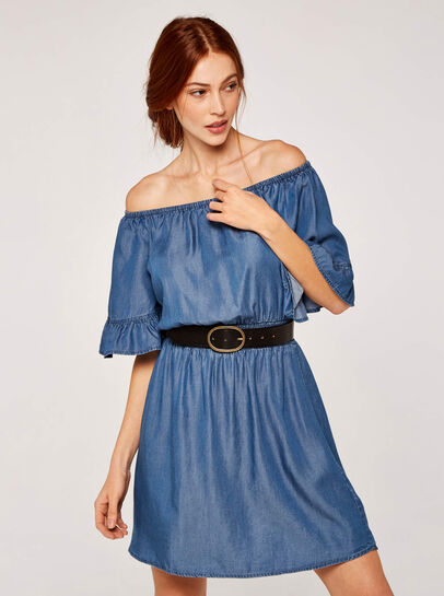 Chambray Bardot Dress