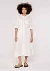 Tera Cotton Shirt Midi Dress, Cream, large