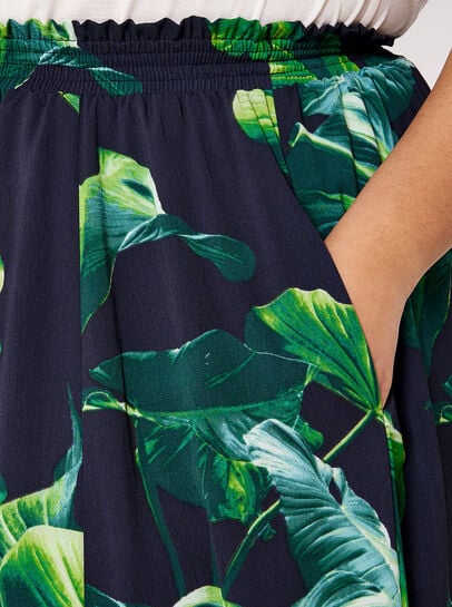 Curve Leaf Midi Skirt