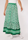 Geo Leaves Maxi Skirt, Green, large