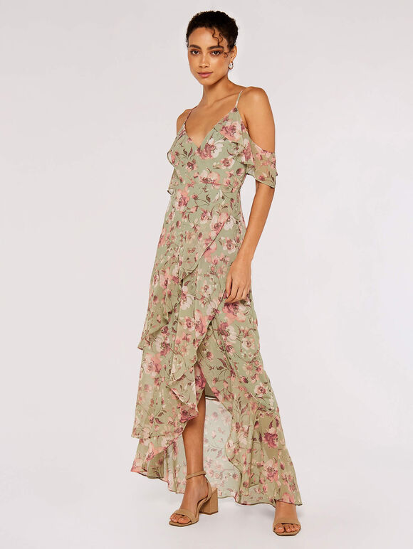 Watercolour Blooms Midi Dress | Apricot Clothing