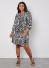 Curve Zebra Print Mini Dress, Black, large