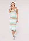 Striped Bodycon Midi Dress, Blue, large