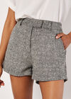 Woven Textured Shorts, Black, large