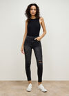 Sienna Mid-Rise Ripped Skinny Fit Jeans, Black, large