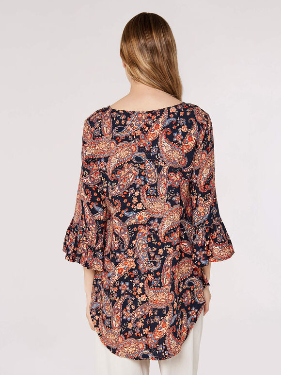 Painterly Paisley Top, Navy, large