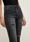 Sienna Mid-Rise Ripped Skinny Fit Jeans, Black, large