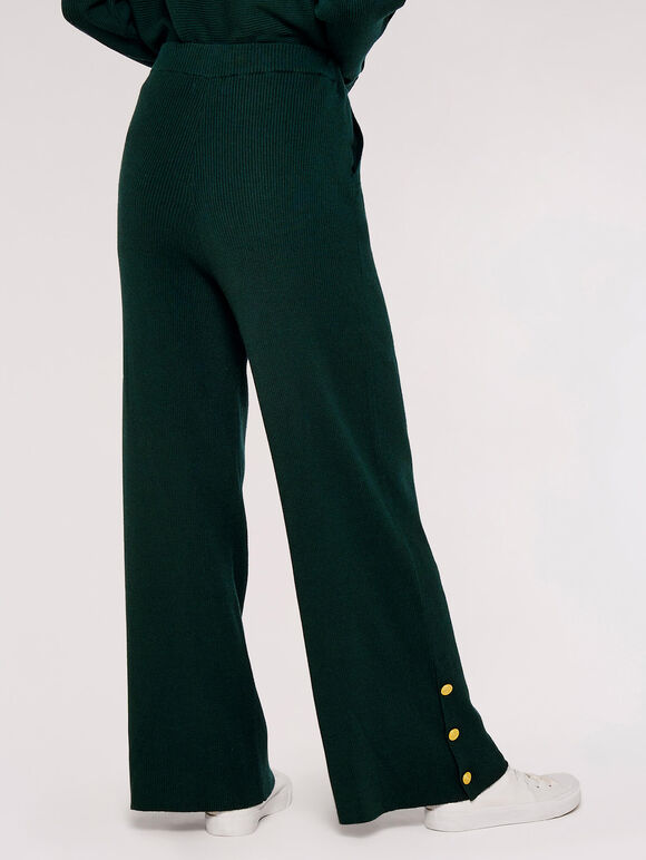 Buy Green Ribbed Wide Leg Pants for Women Online