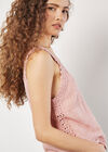 Floral Embroidery Crochet Cotton Top, Pink, large