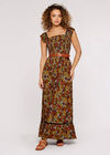 Floral  Milkmaid Maxi Dress, Orange, large