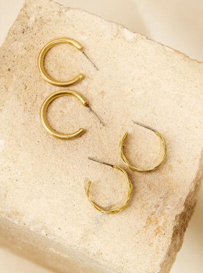 Gold Tone Hoops, 2 Pack
