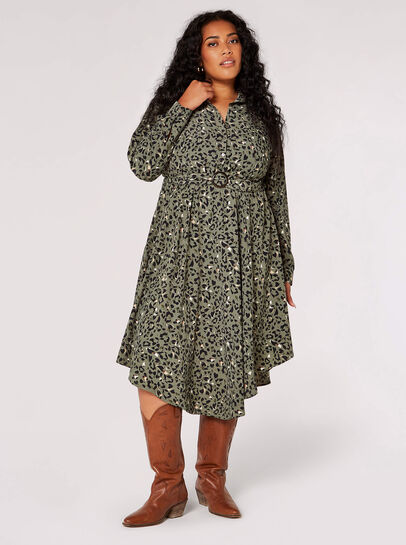 Curve Animal Print Midi Dress