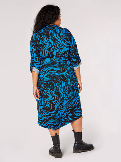 Curve Marble Swirl Midi Dress