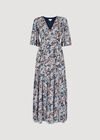 Watercolour Floral Shimmer Maxi Dress, Navy, large
