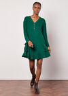 Soft Touch Rib Knit Mini Dress, Green, large