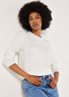 Diamond Pointelle Jumper, White, large