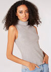 Metallic Knitted Tank Top, Light Grey / Silver, large