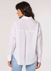 Oversized Cotton Poplin Shirt, White, large