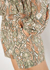 Ikat Print Soft Woven Shorts, Khaki, large