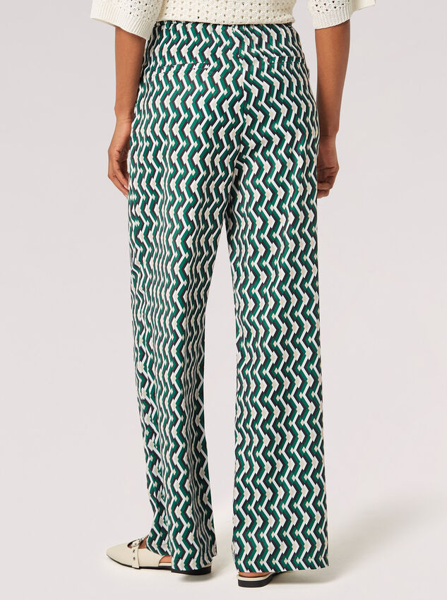 Geometric Satin Palazzo Trousers