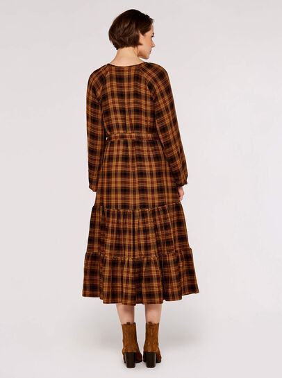 Textured Check Midi Dress