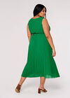 Curve Plisse Wrap Dress, Green, large