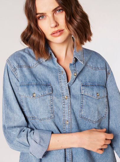 Oversized Cotton Denim Shirt