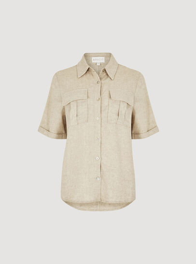 Linen Blend Short Sleeve Shirt