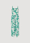 Floral Silhouette Wide-Leg Jumpsuit, Aqua - Turquoise, large
