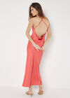 Backless Satin Maxi Dress, Red, large