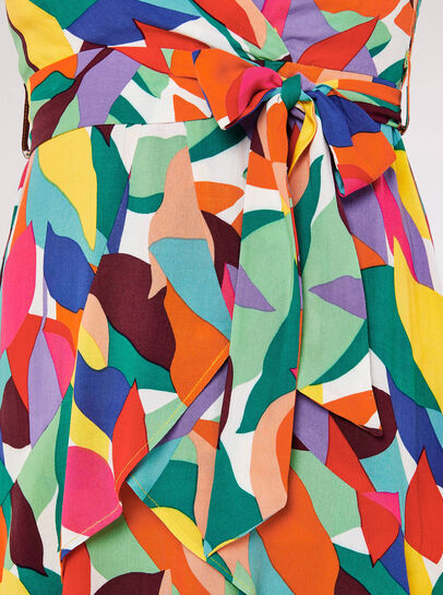 Colourblock Leaf Mini Dress