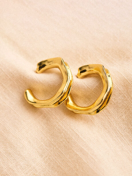 24K Gold Plated Curved Hoop Earrings