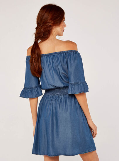 Chambray Bardot Dress