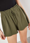 Textured Paperbag Shorts, Khaki, large