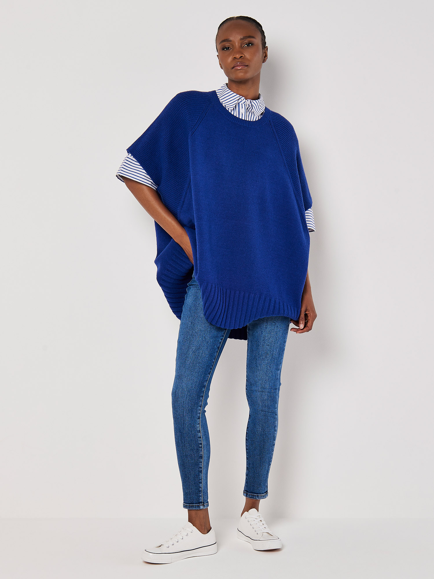 Oversized Poncho Jumper Apricot Clothing