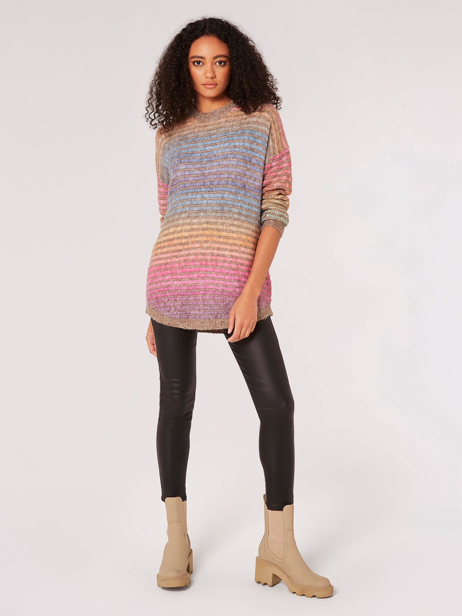 Pastel Stripe Oversized Jumper | Apricot Clothing