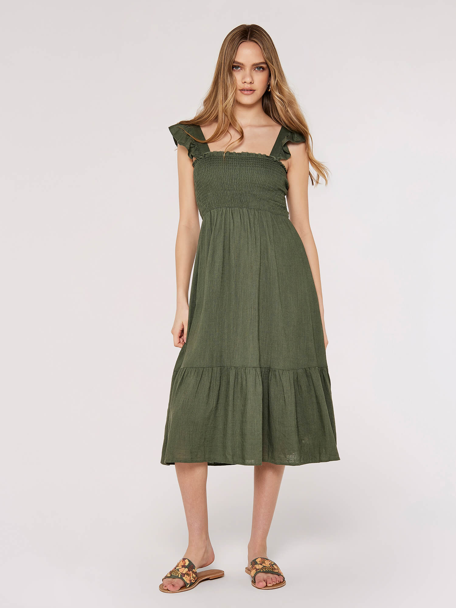 Midi linen hot sale dresses uk