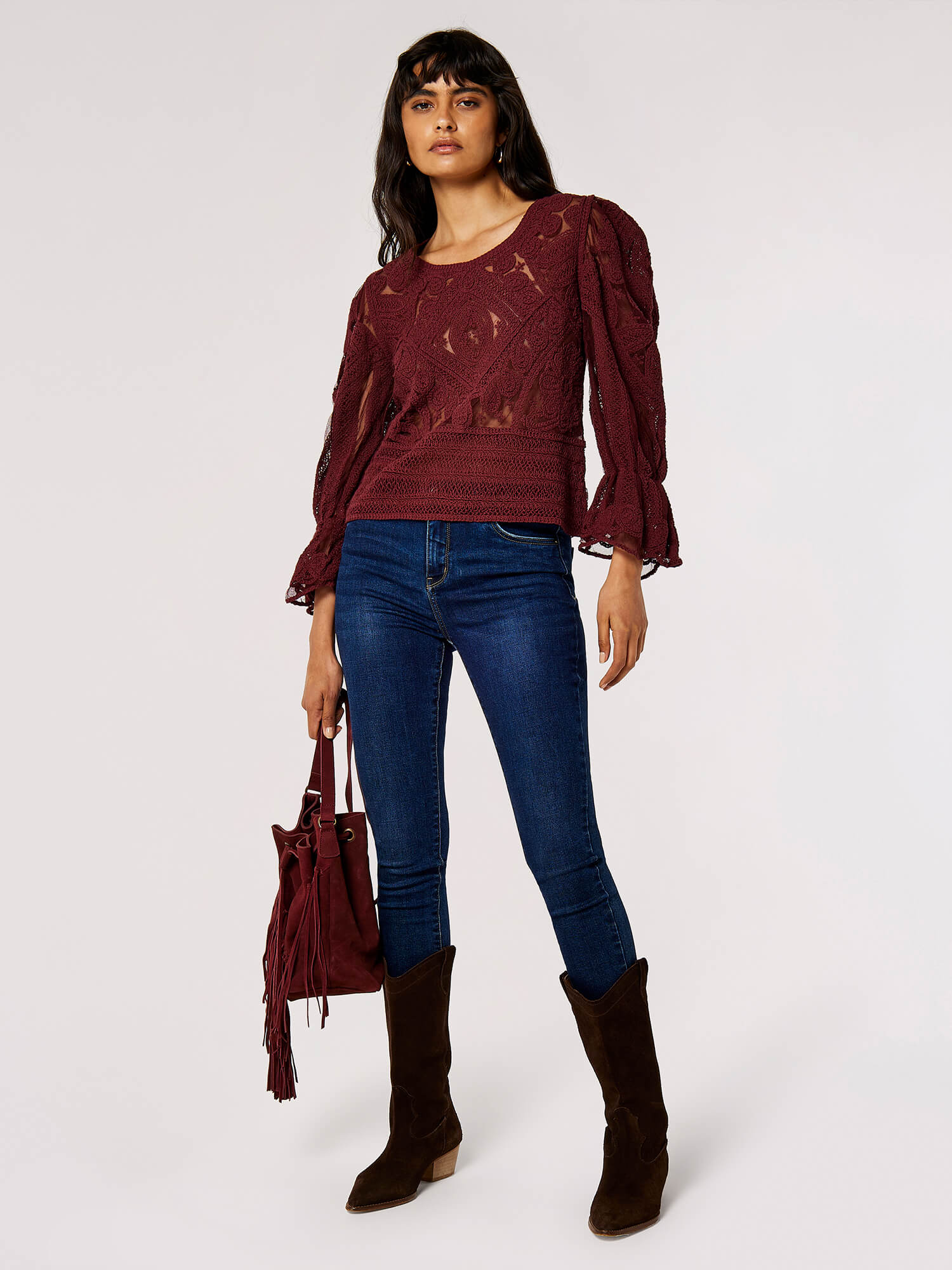 Burgundy mesh top online