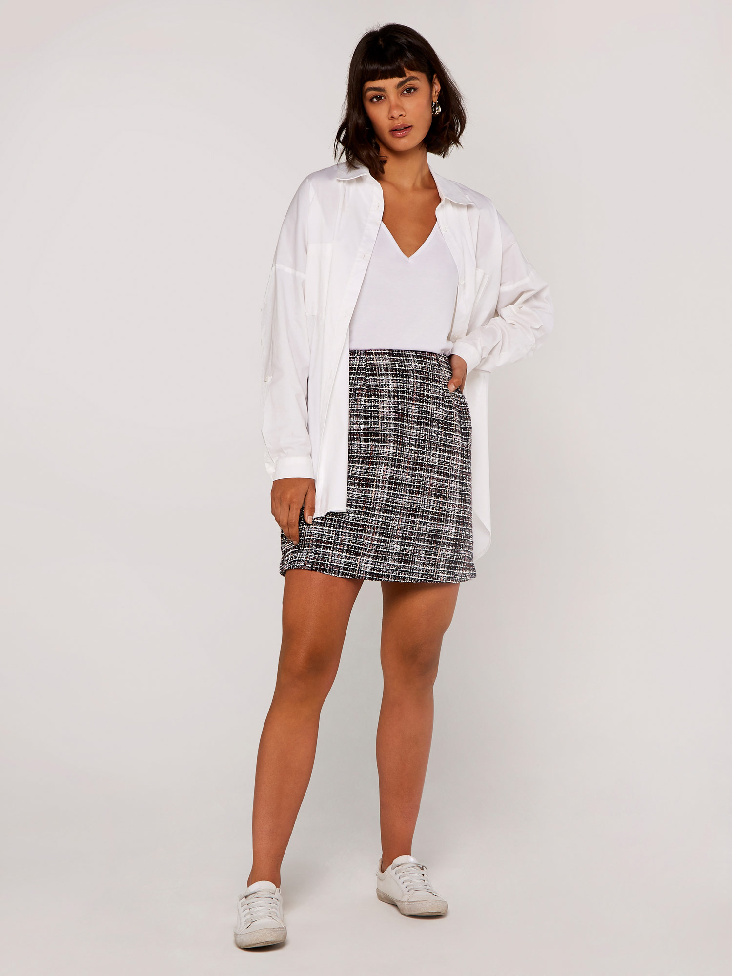 Woven Tweed Skirt | Apricot Clothing