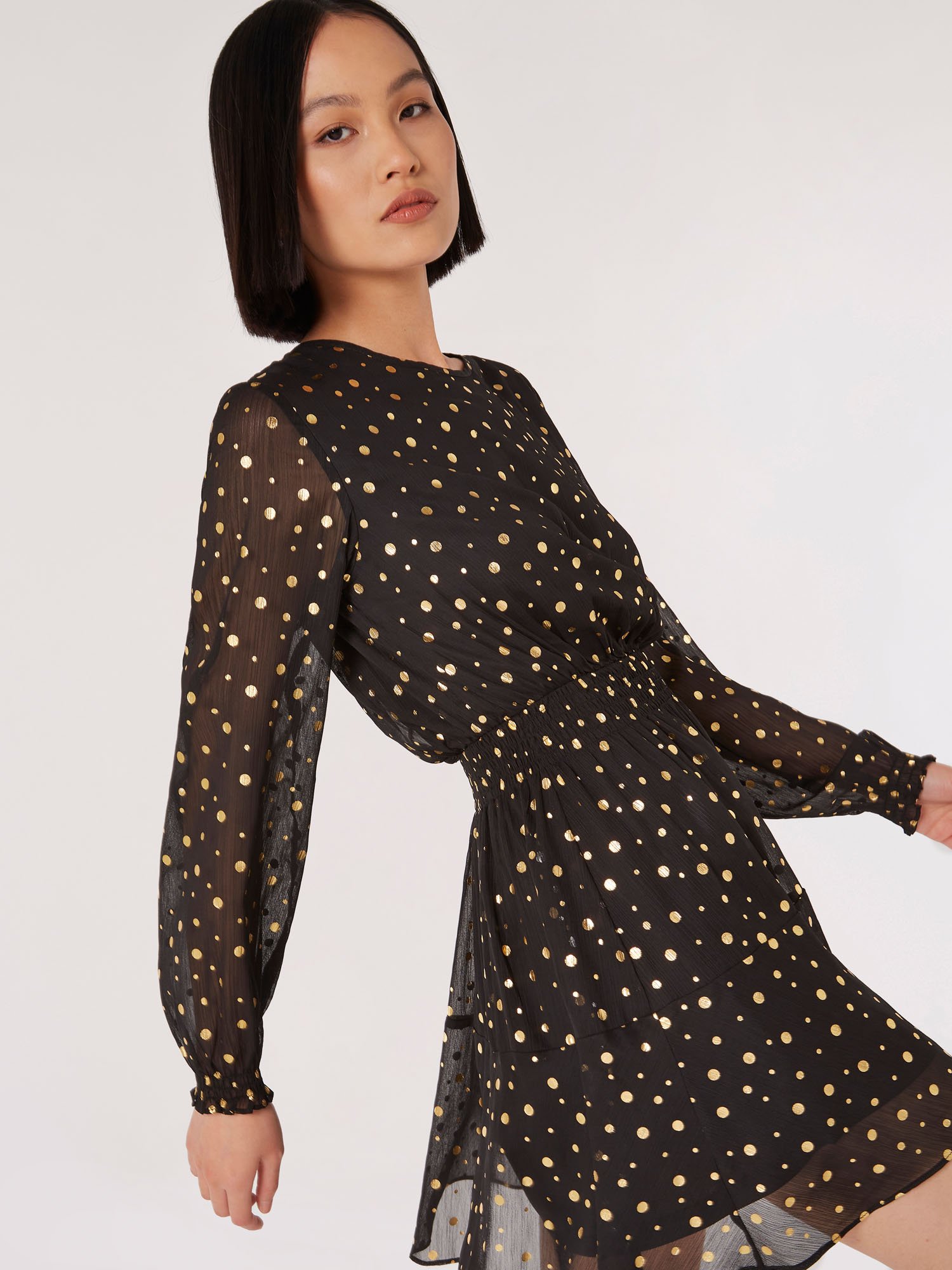 Gold spot hotsell print dress